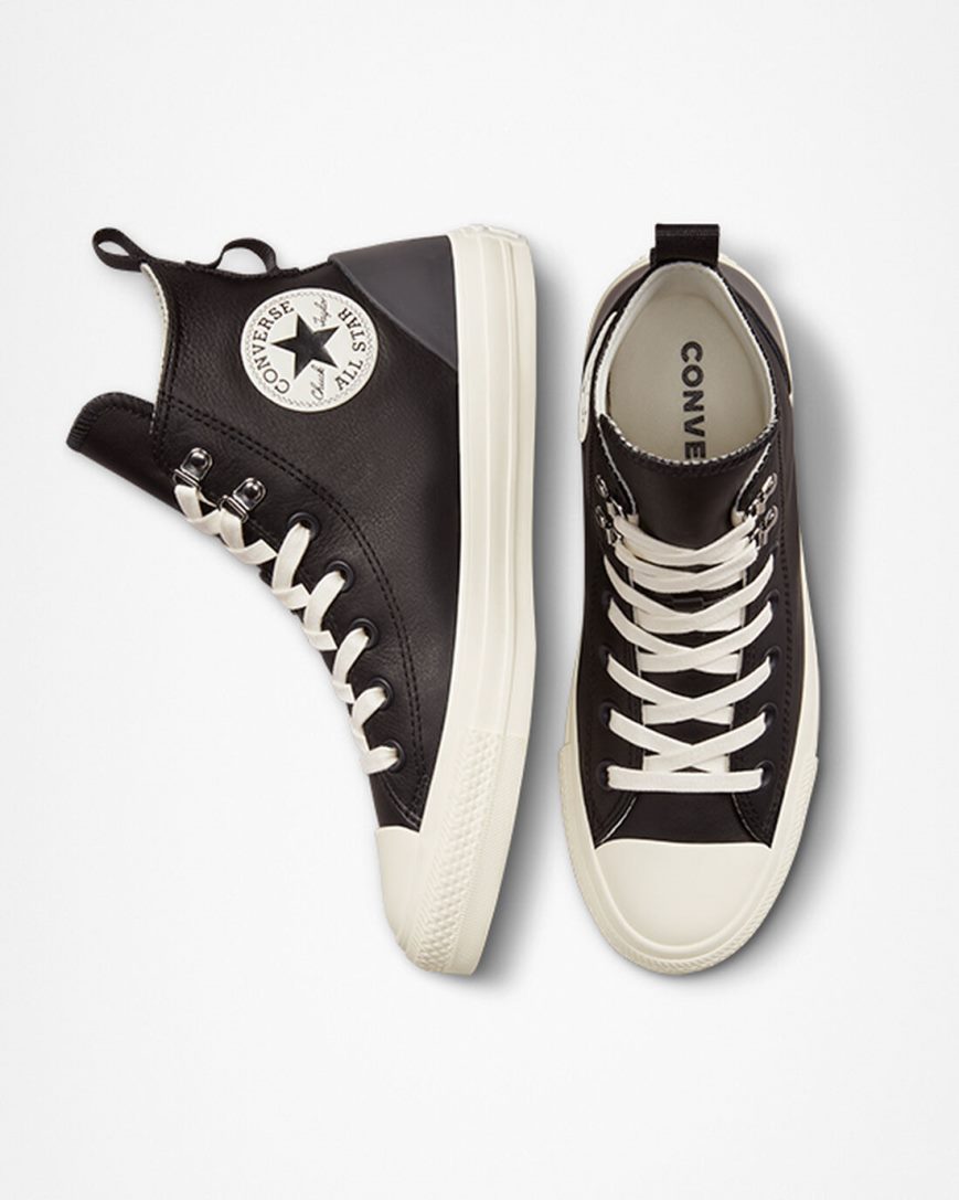 Women's Converse Chuck Taylor All Star Leather Hike High Top Shoes Black | AU E6094C